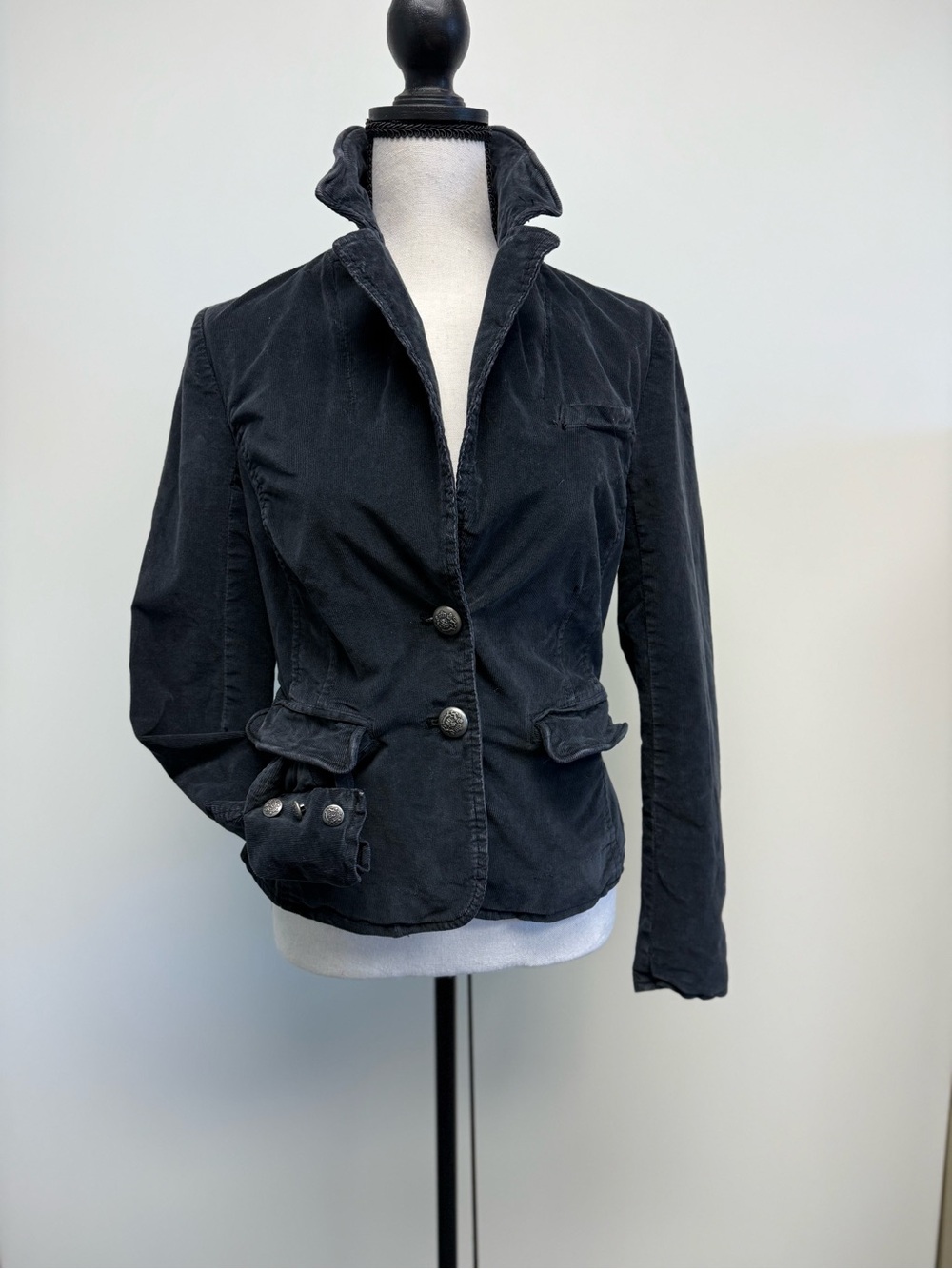 Free People Black Corduroy Tailored Blazer Jacket - Size XS